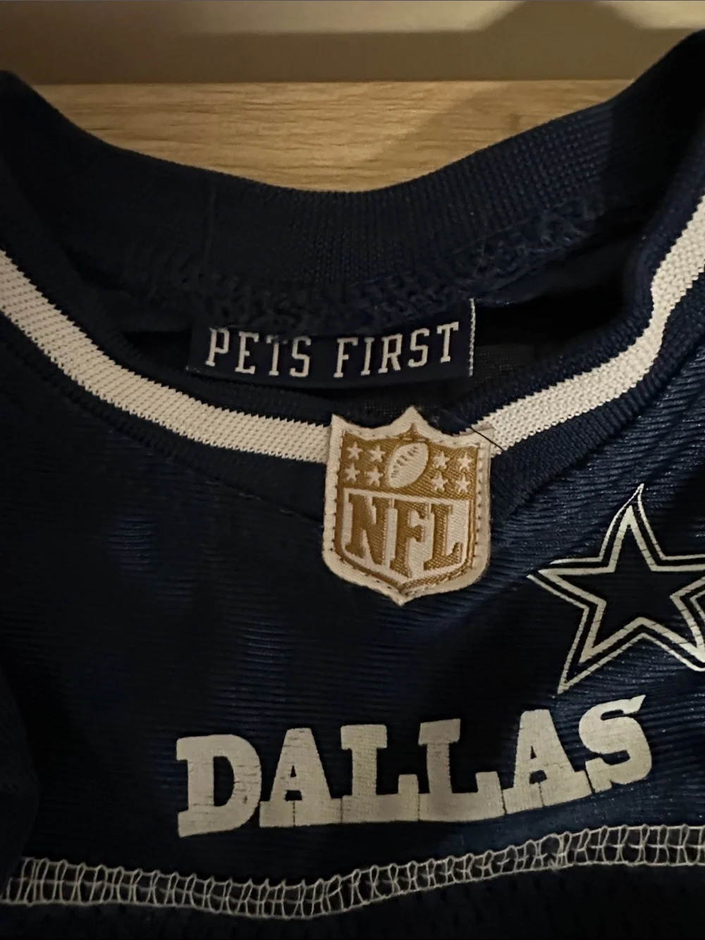 Pets First NFL Dallas Cowboys Navy Blue Football Jersey for Dogs